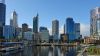 View from the Island bridge - New Skyline of Perth harbour, WA